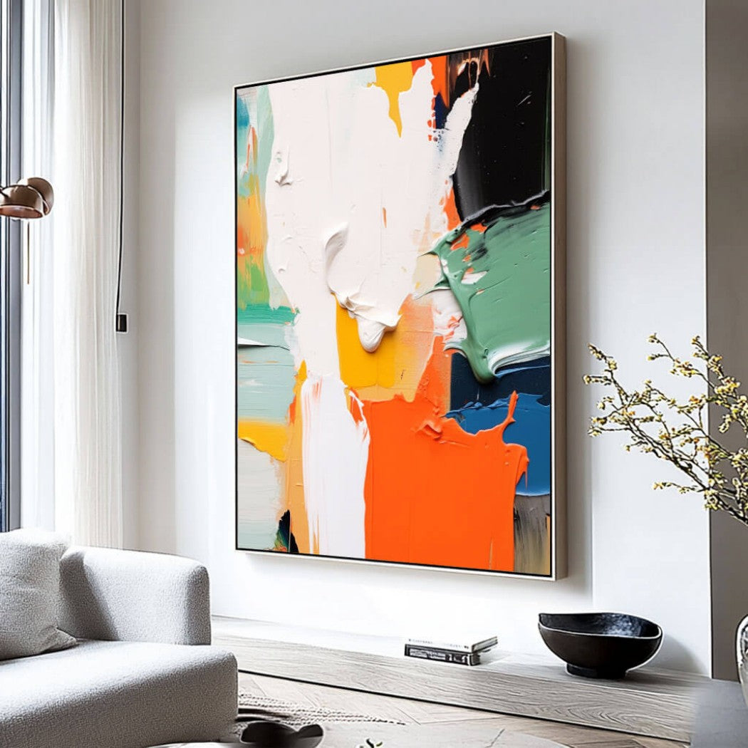 Chromatic Sculpture – Textured Hand-Painted Oil Painting