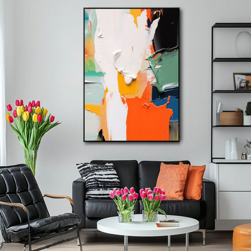 Chromatic Sculpture – Textured Hand-Painted Oil Painting