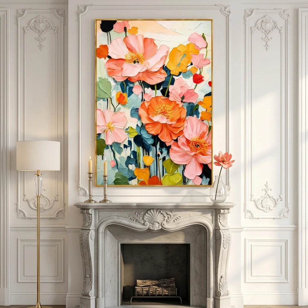 Coral Bloom Floral Painting AA