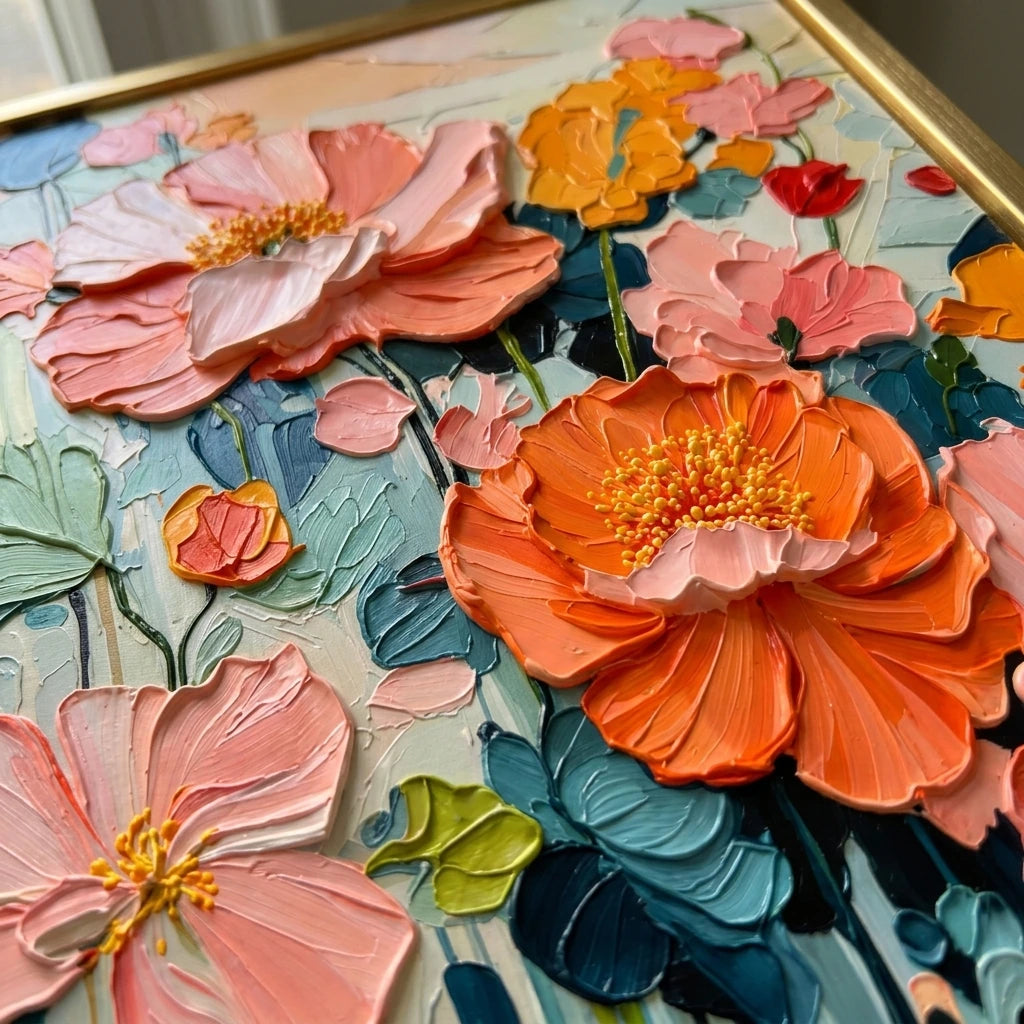 Coral Bloom Floral Painting AA