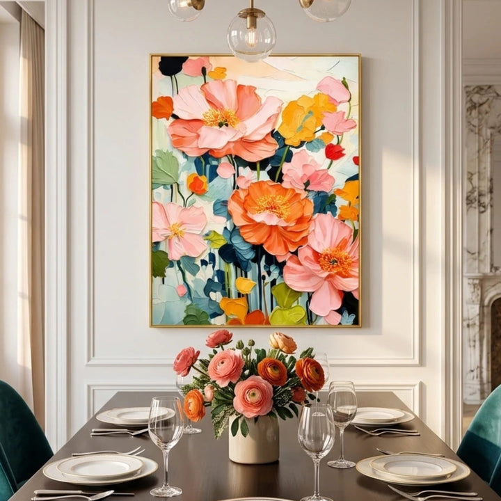 Coral Bloom Floral Painting AA