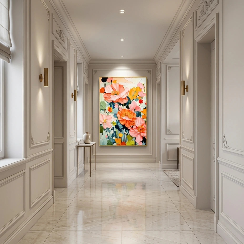 Coral Bloom Floral Painting AA