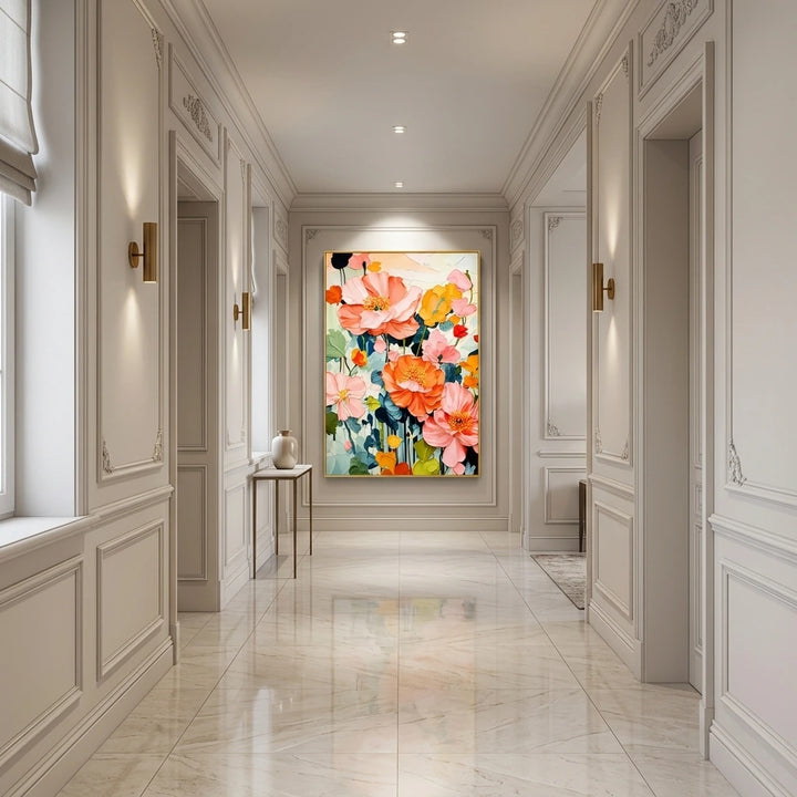Coral Bloom Floral Painting AA