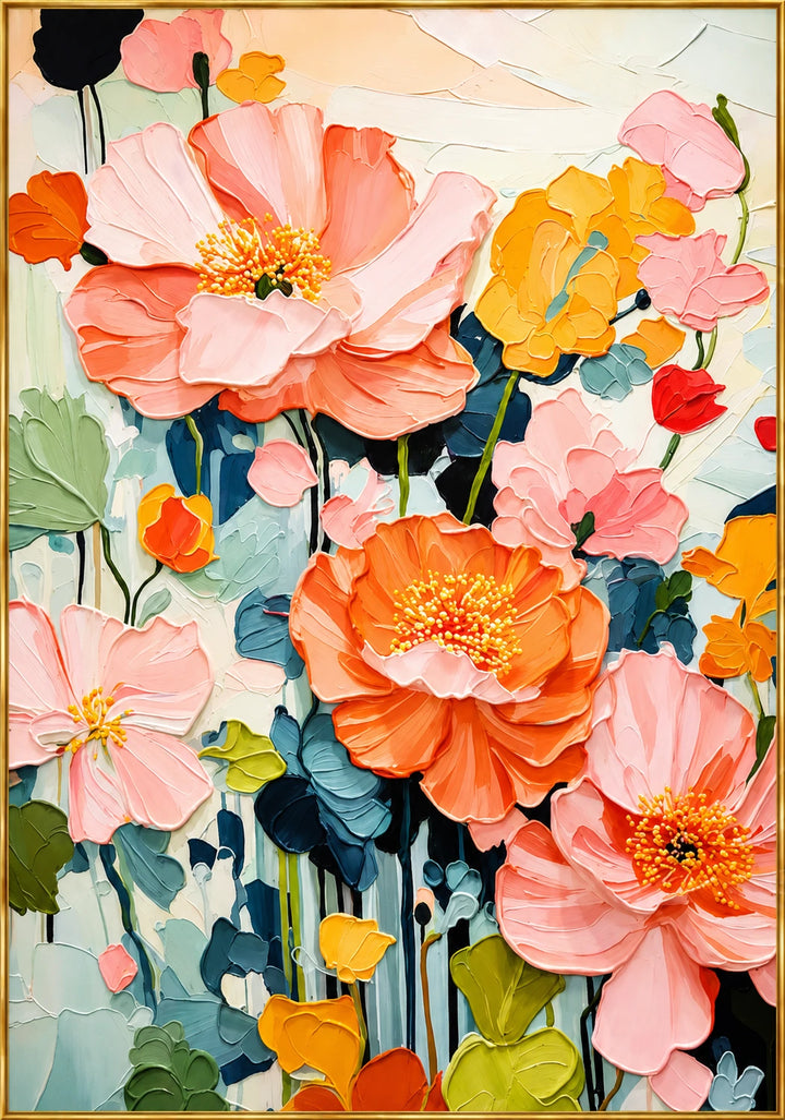 Coral Bloom Floral Painting AA