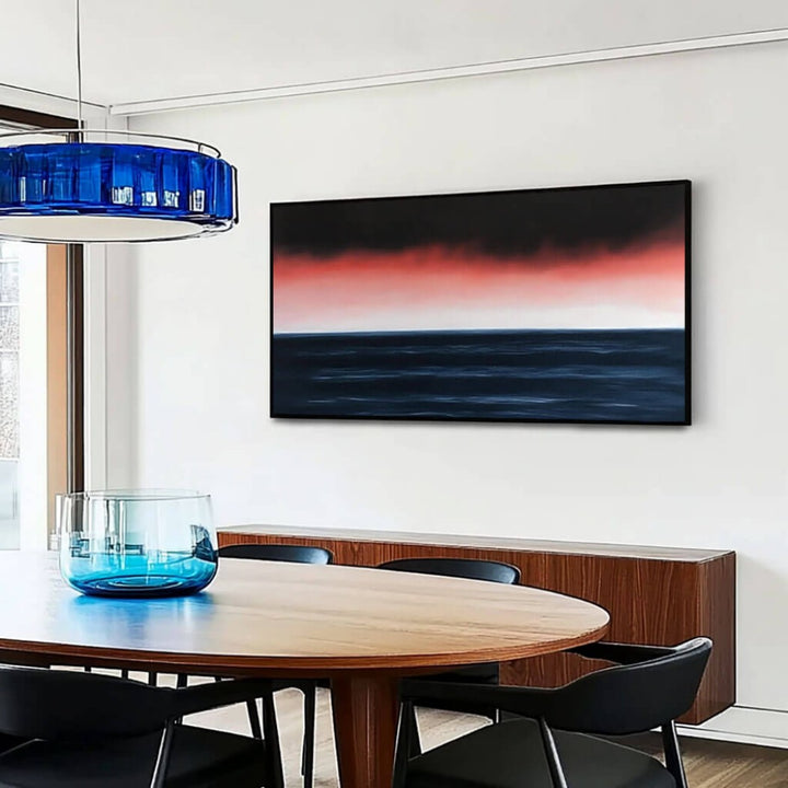 Crimson Eclipse – Abstract Hand-Painted Oil Painting