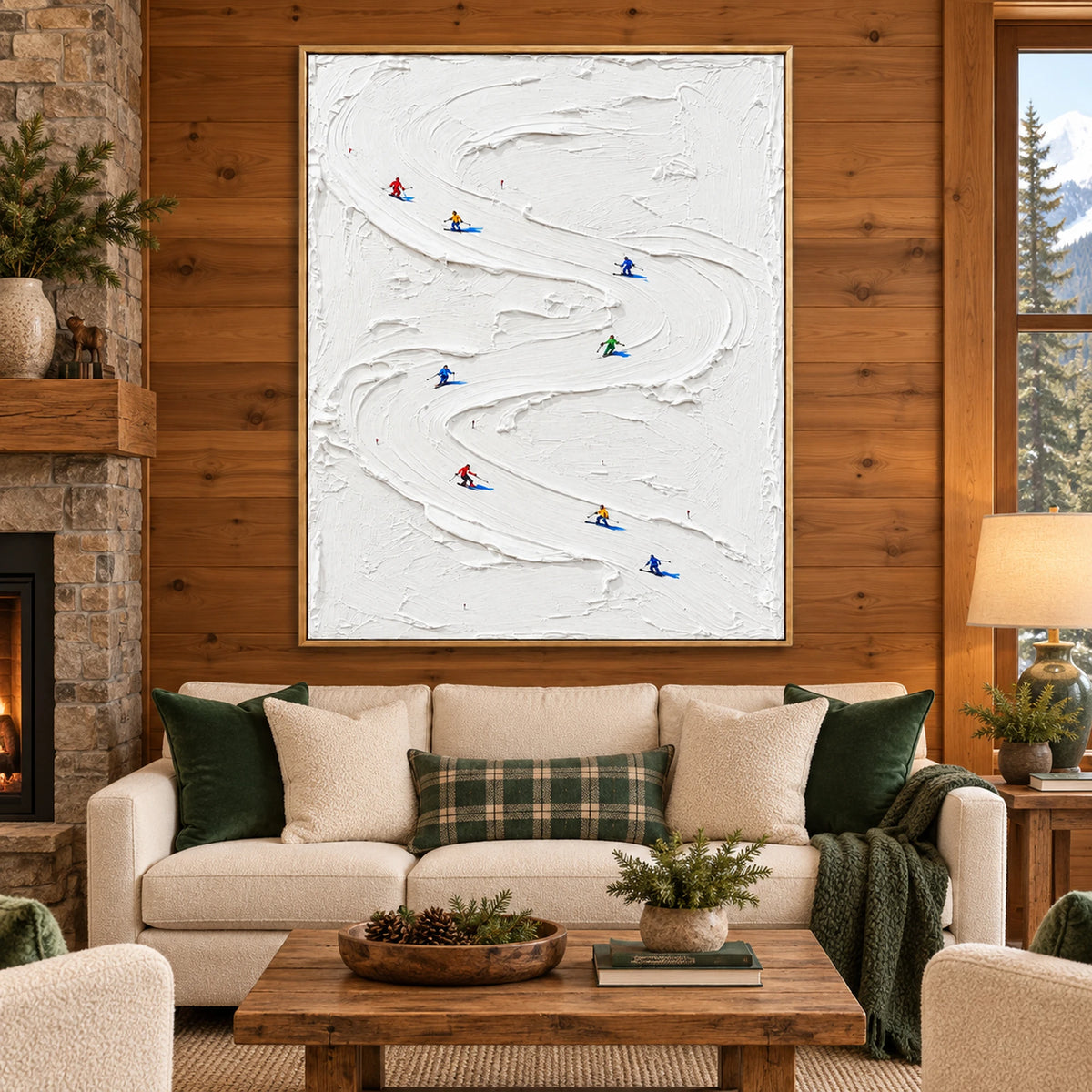 Curving Ski Slope Oil Painting – SK#0925