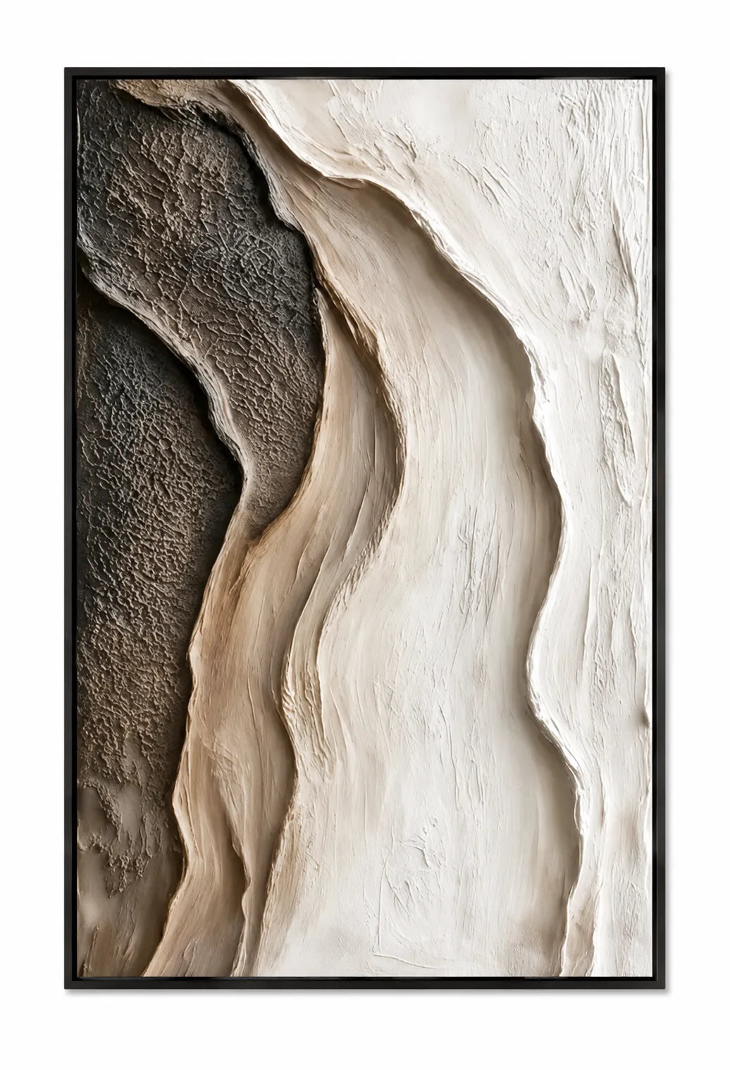 Neutral Textured Abstract Original Oil Painting Wall Art AA