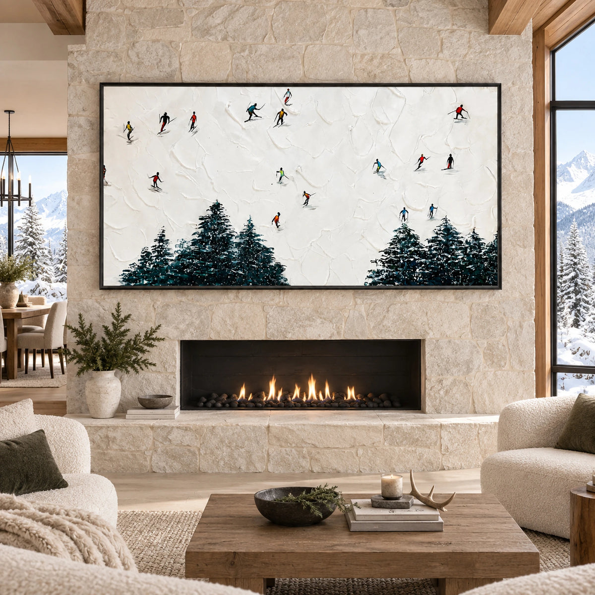 Evergreen Ski Panorama Oil Painting – SK#0944