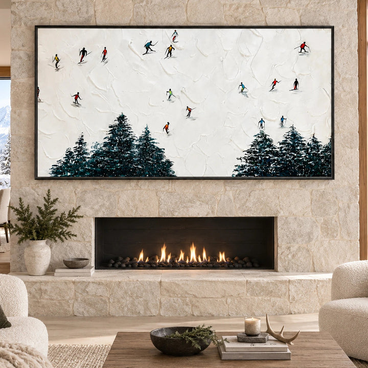 Evergreen Ski Panorama Oil Painting – SK
