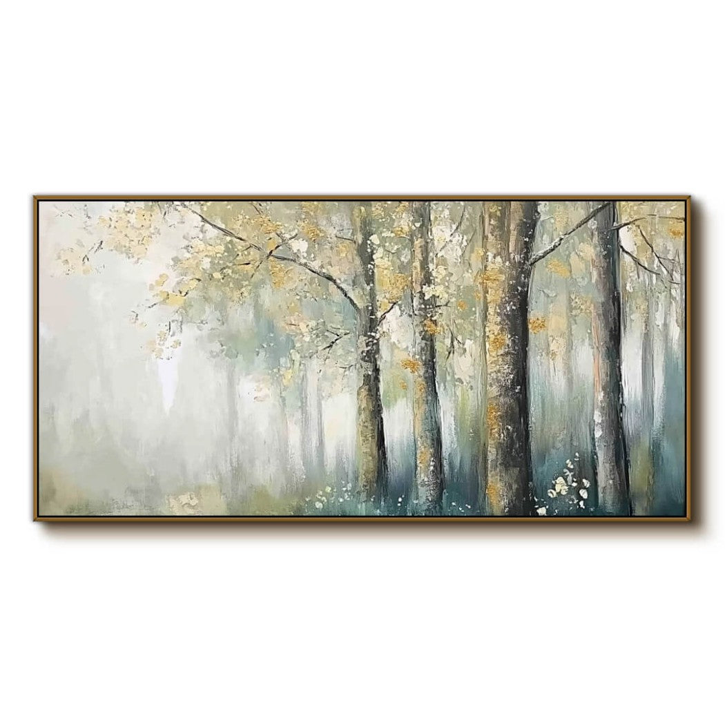 Gilded Efflorescence – Forest Hand-Painted Oil Painting