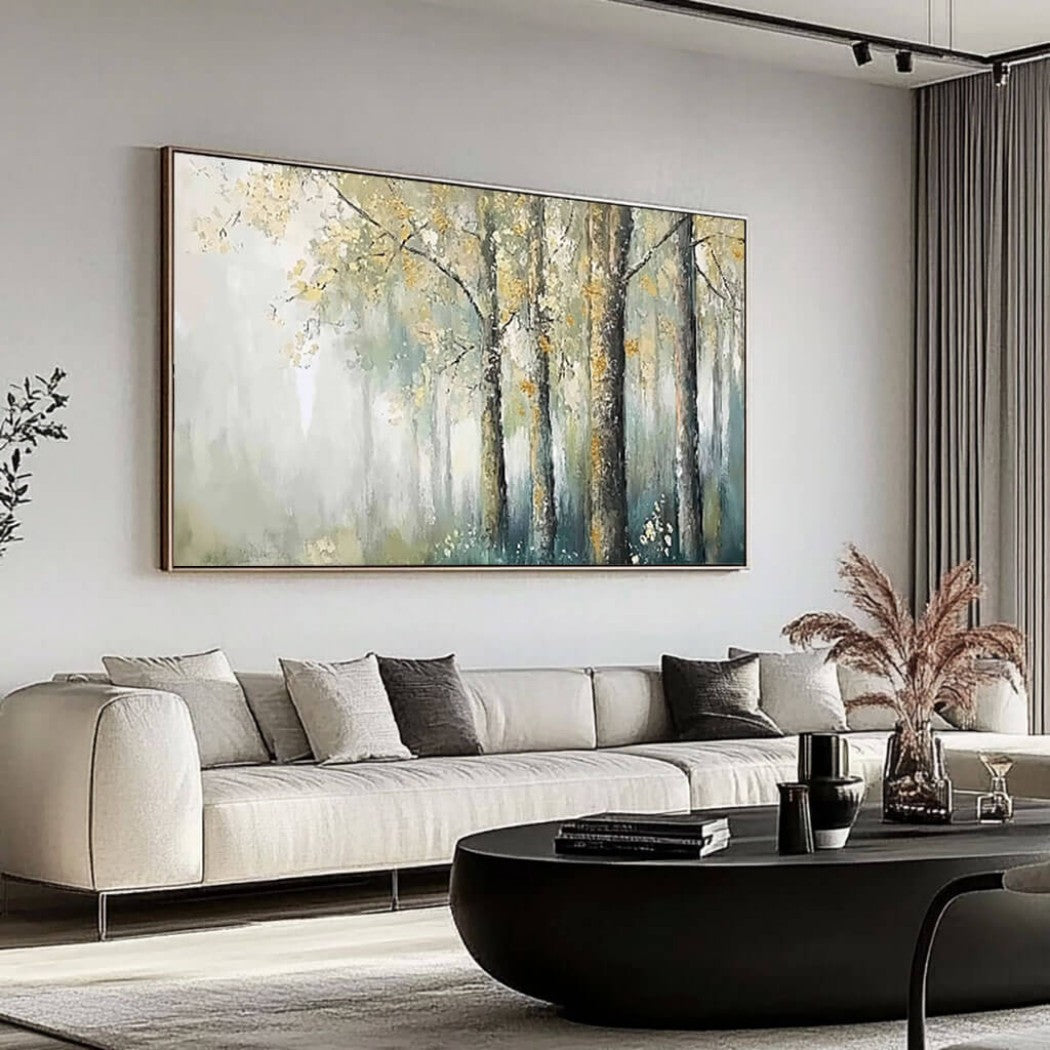 Gilded Efflorescence – Forest Hand-Painted Oil Painting