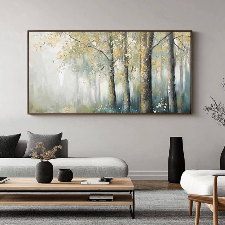 Gilded Efflorescence – Forest Hand-Painted Oil Painting
