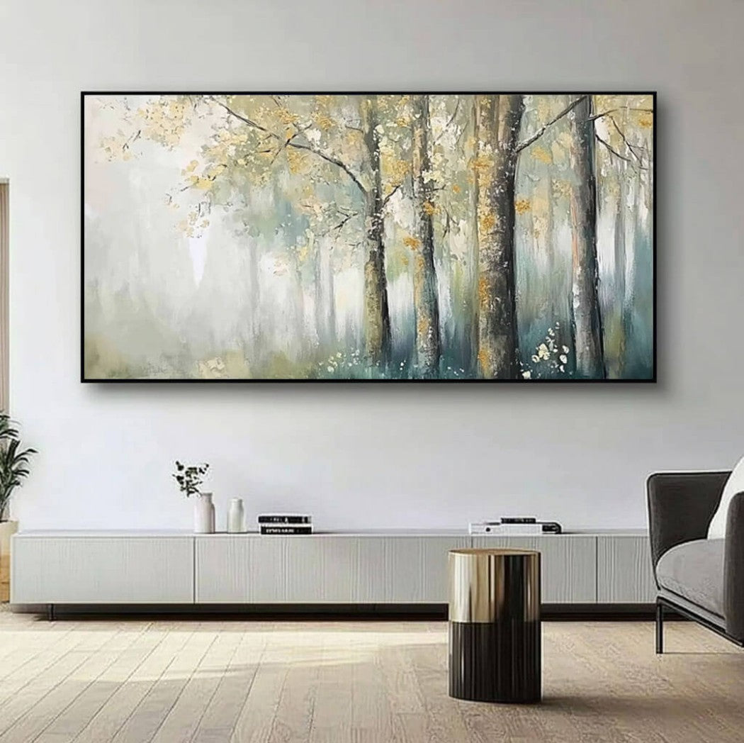 Gilded Efflorescence – Forest Hand-Painted Oil Painting