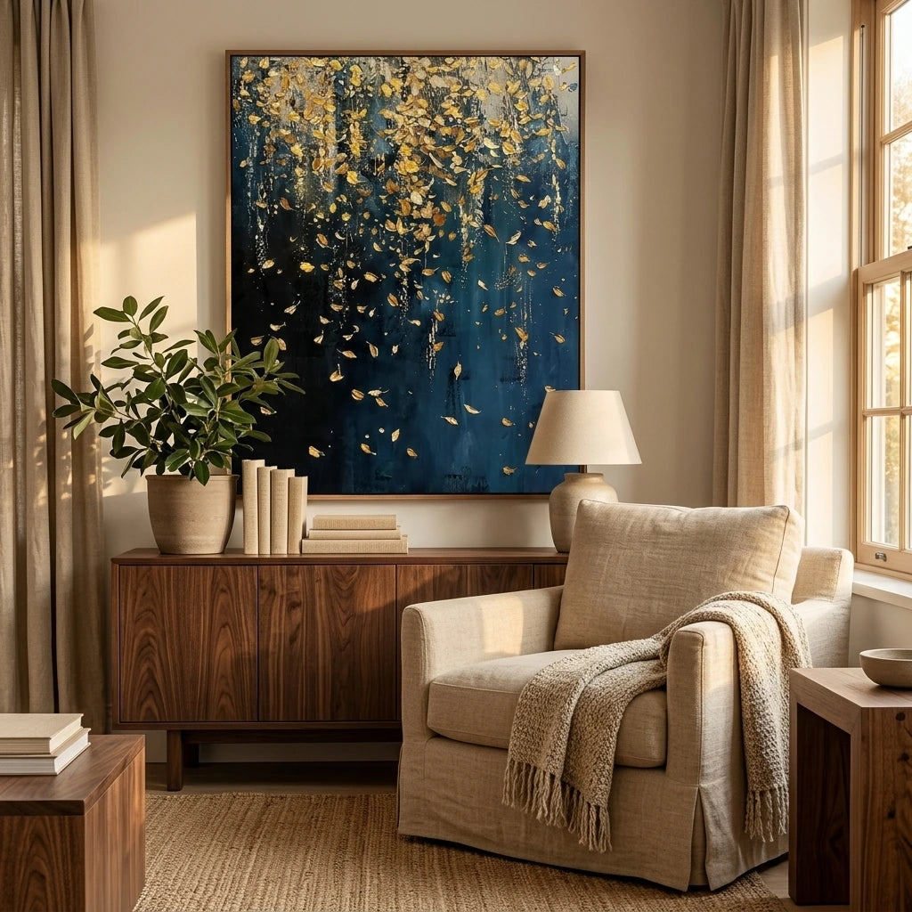 Gold Speckled Abstract Wall Art AA