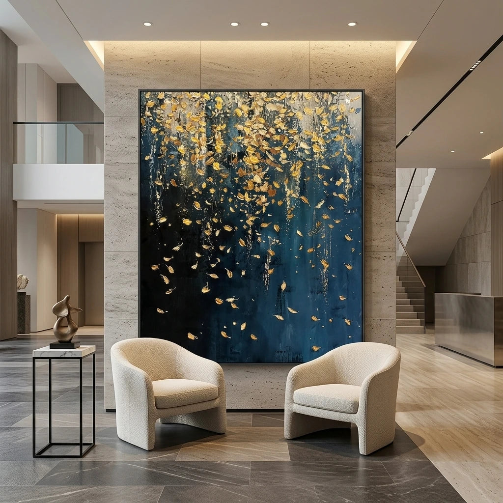 Gold Speckled Abstract Wall Art AA