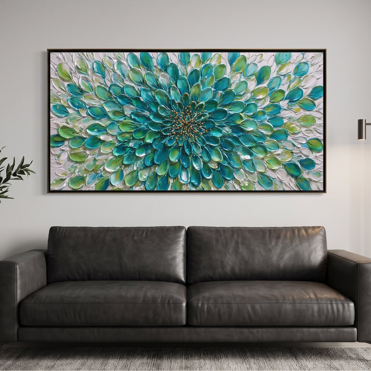 Green Bloom Circle Art AA#3046 — Existing room preview room preview