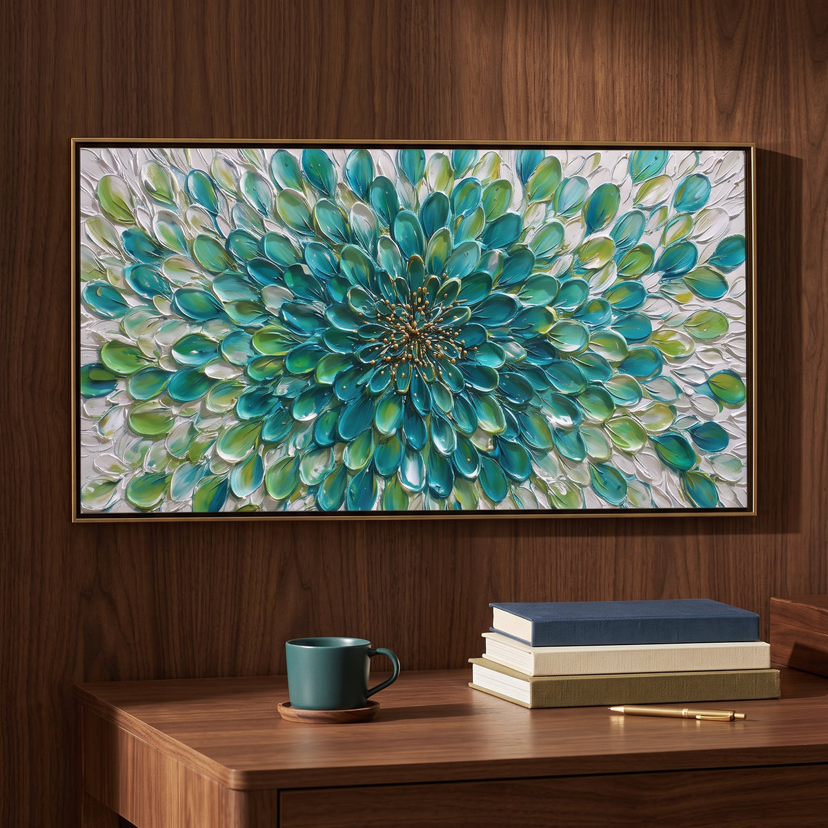 Green Bloom Circle Art AA#3046