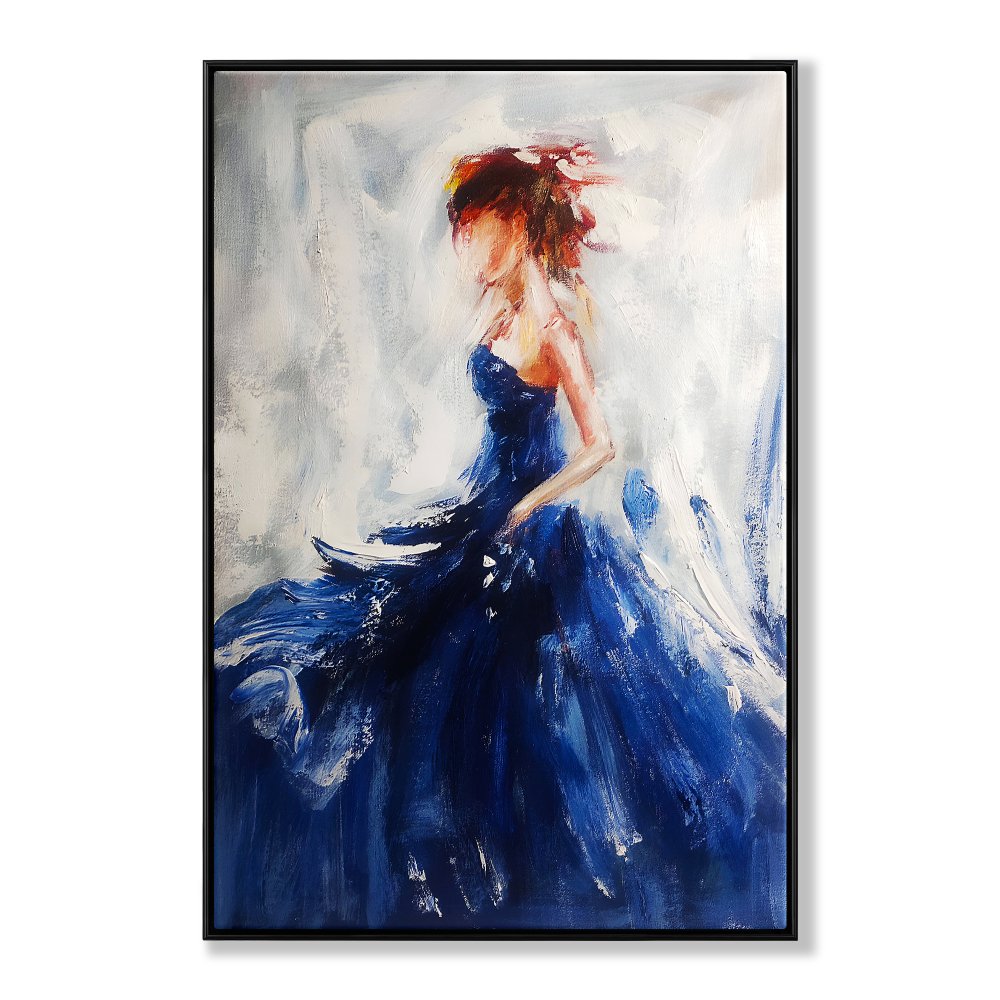 Midnight Waltz - Abstract Dancer in Dynamic Blue