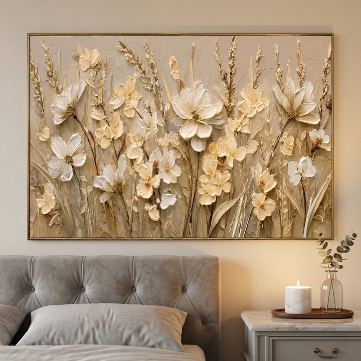 Ivory Floral Relief Art AA