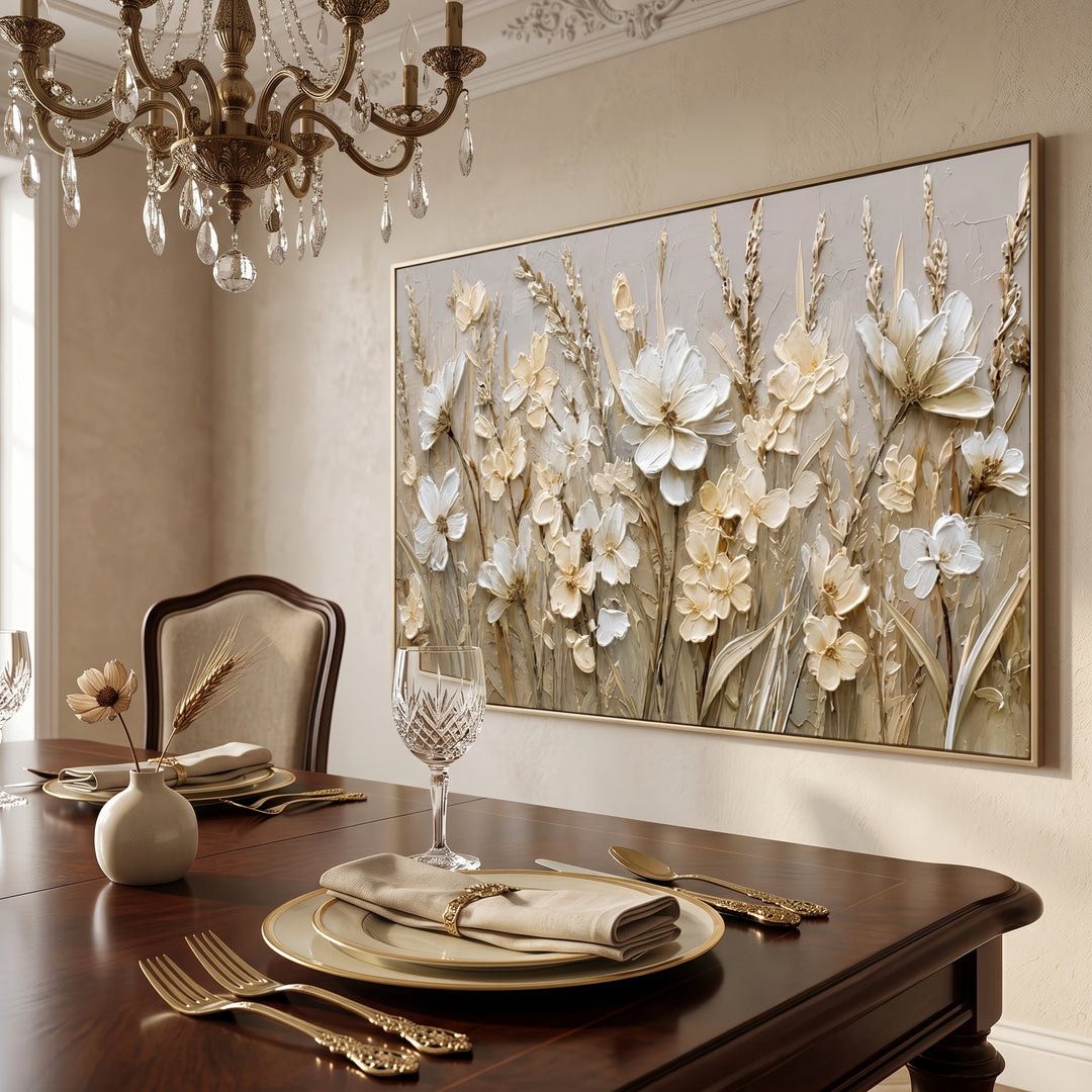 Ivory Floral Relief Art AA