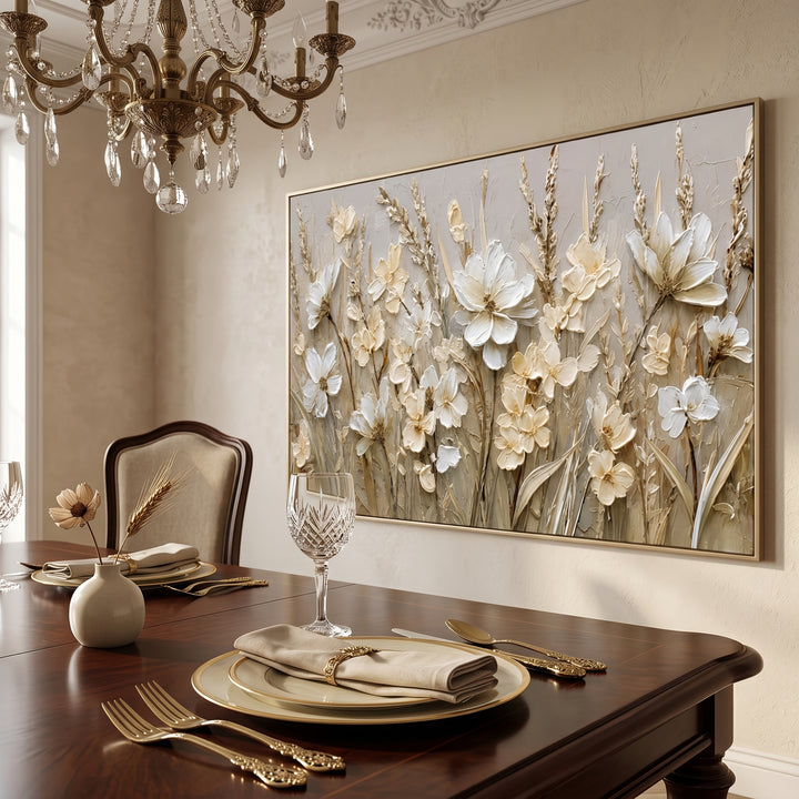 Ivory Floral Relief Art AA