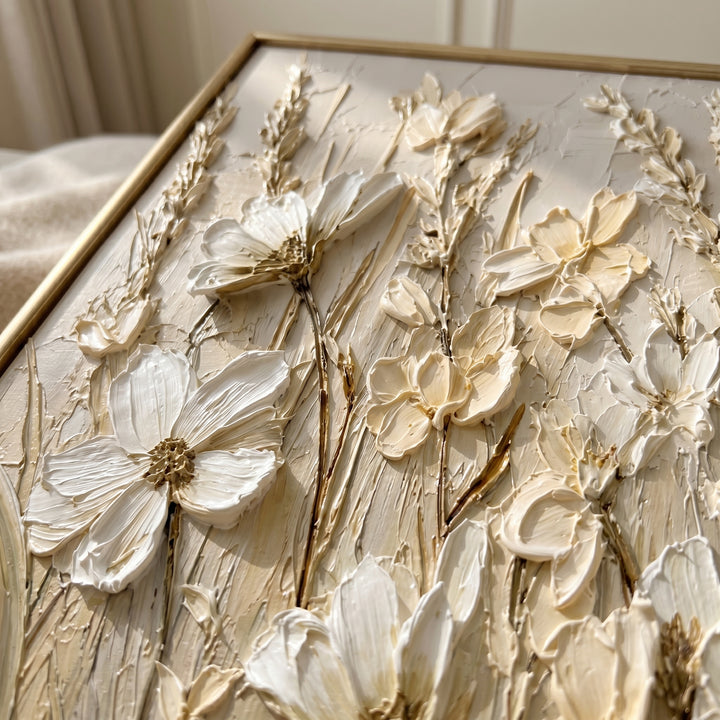 Ivory Floral Relief Art AA