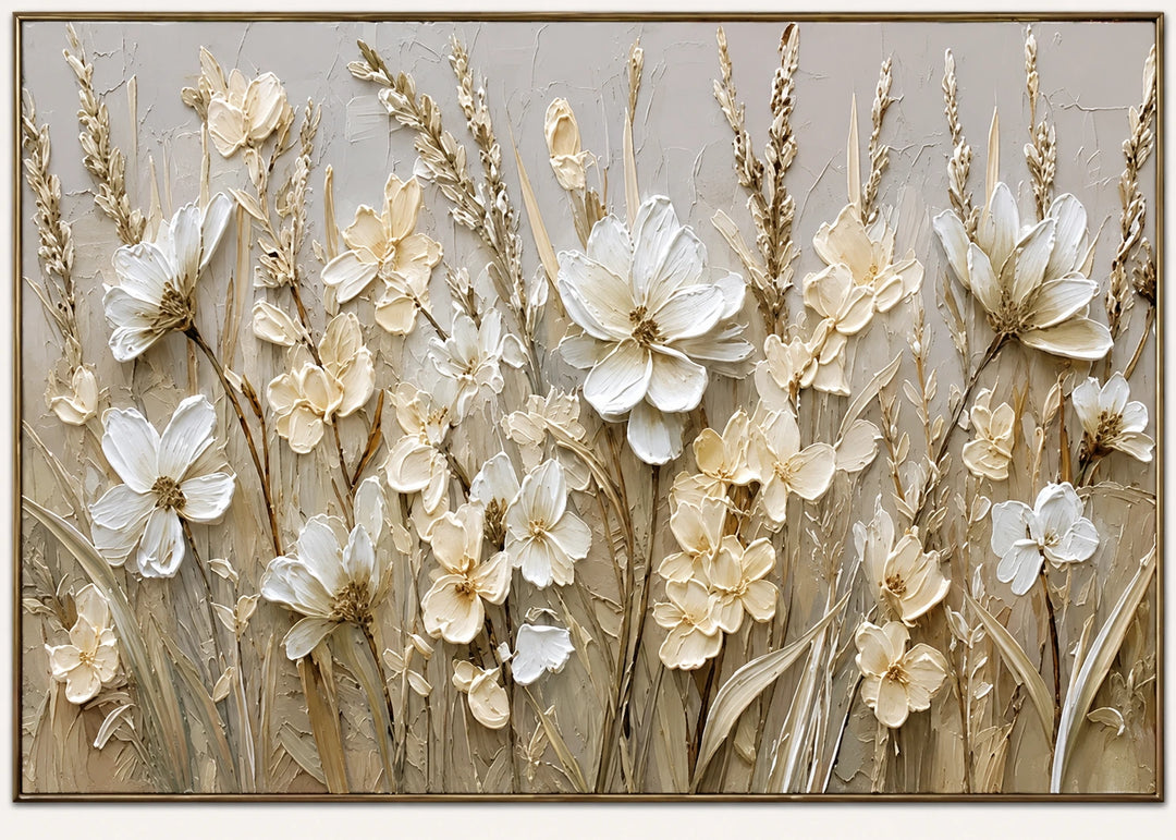 Ivory Floral Relief Art AA