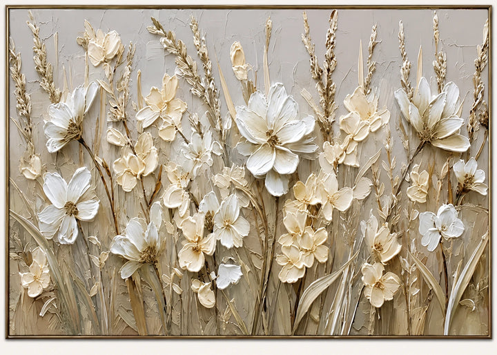Ivory Floral Relief Art AA