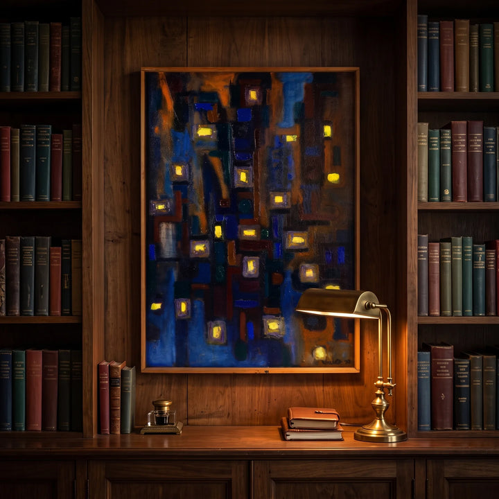 Midnight Grid Abstract Art AA