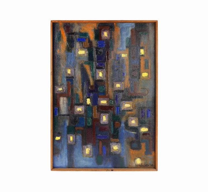 Midnight Grid Abstract Art AA