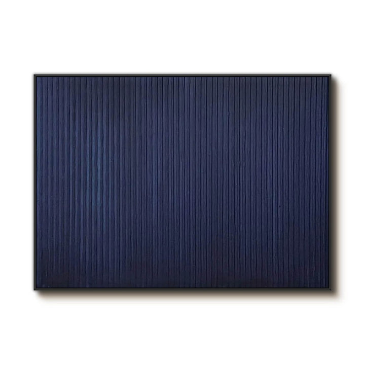 Midnight Pleat – Textured Indigo Hand-Painted Oil Painting