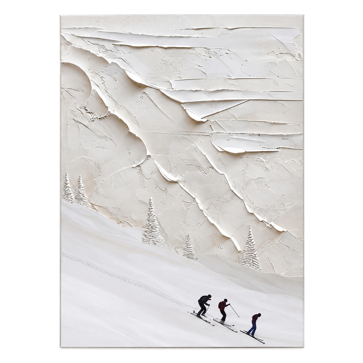 Minimal Ski Ridge Oil Painting – SK#0931