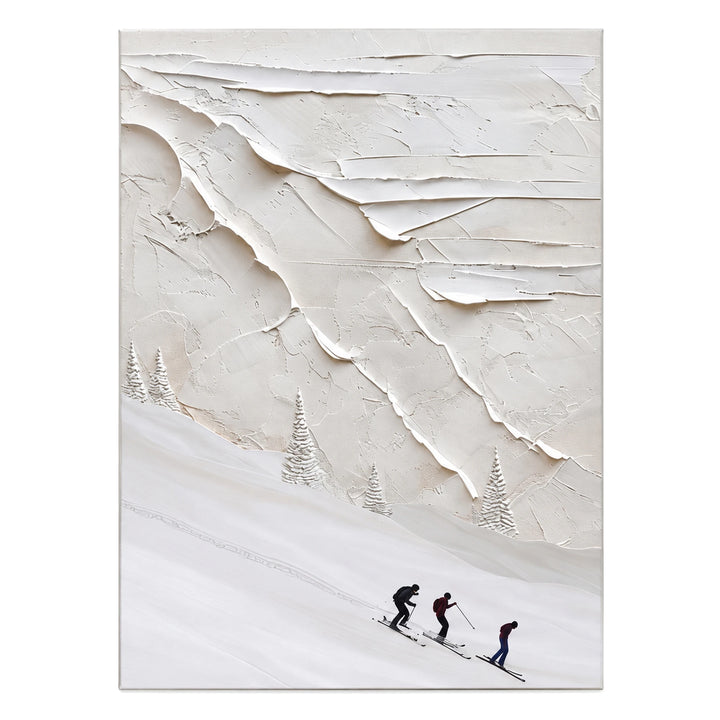 Minimal Ski Ridge Oil Painting – SK