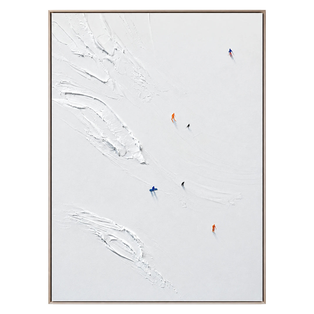 Minimal Snow Tracks Oil Painting – SK