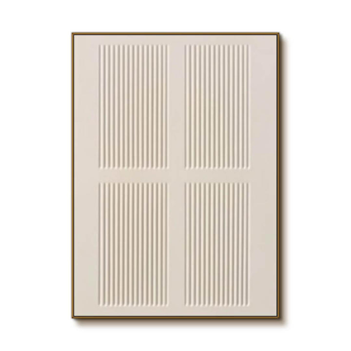 Quad Grid Relief – Minimalist Hand-Painted Oil Painting