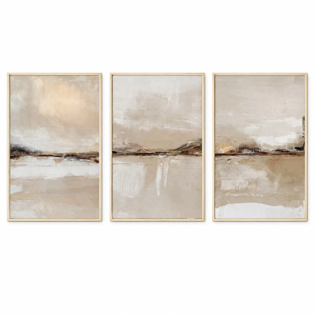 Modern Neutral Pastel Japandi Abstract Triptych – TP