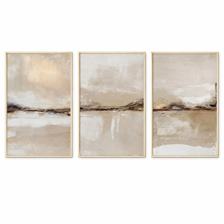 Modern Neutral Pastel Japandi Abstract Triptych – TP