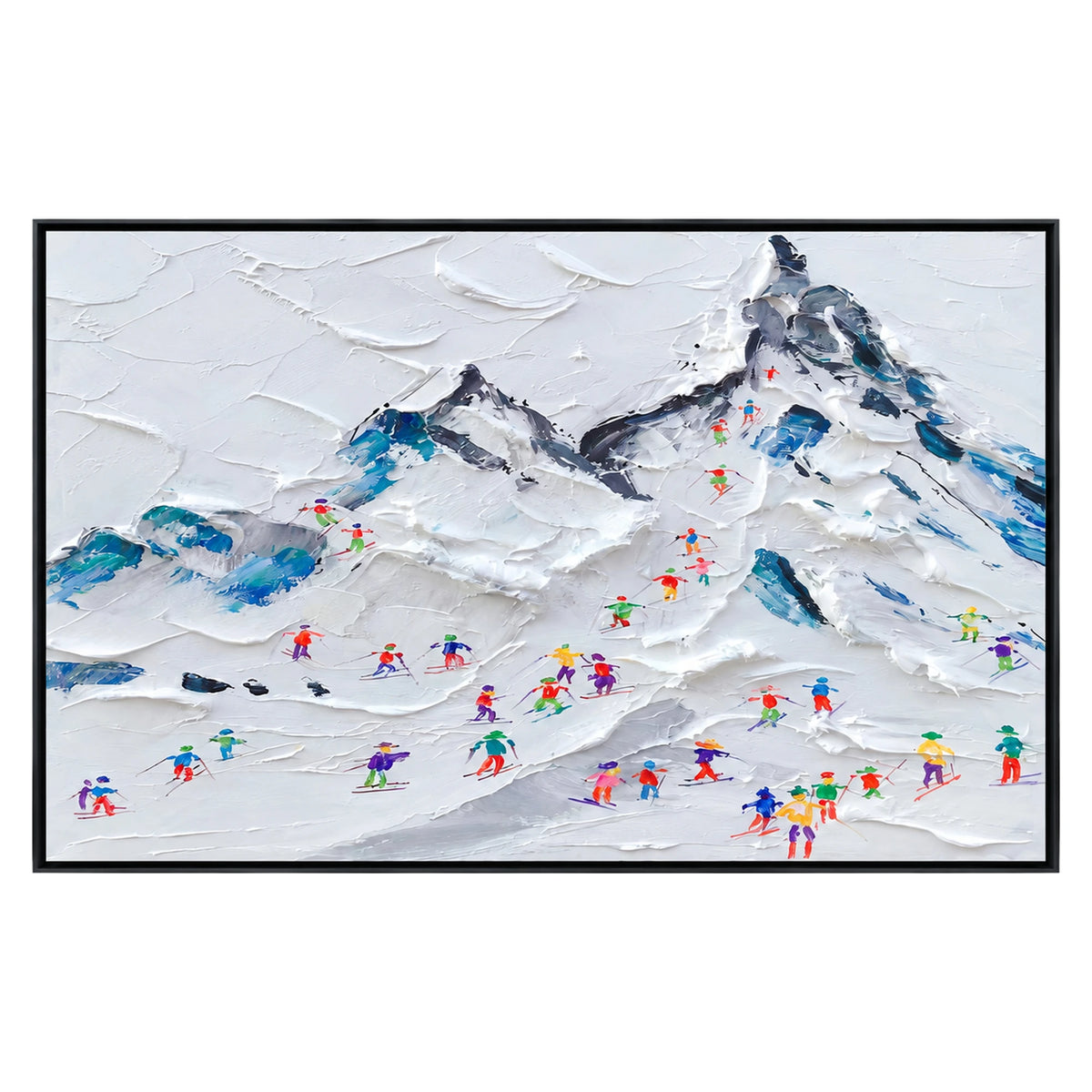 Mountain Resort Skiers Oil Painting – SK#0941