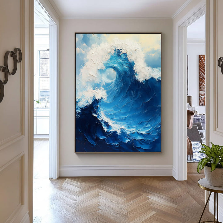 Neptune's Vortex – Textured Wave Hand-Painted Oil Painting