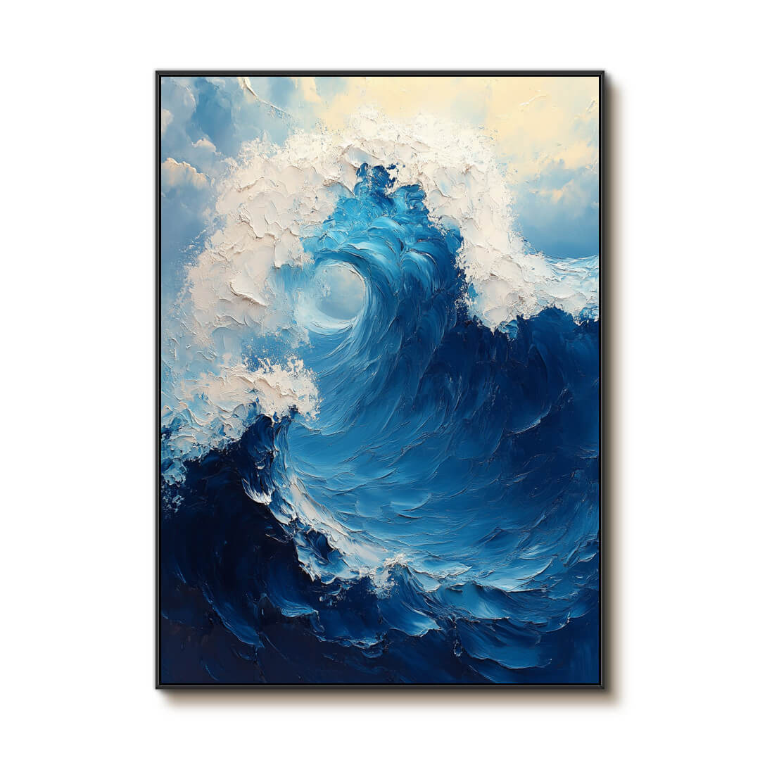 Neptune's Vortex – Textured Wave Hand-Painted Oil Painting