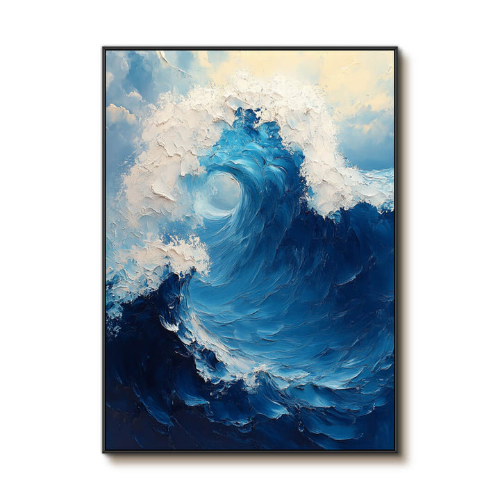 Neptune's Vortex – Textured Wave Hand-Painted Oil Painting