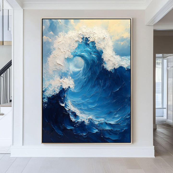 Neptune's Vortex – Textured Wave Hand-Painted Oil Painting