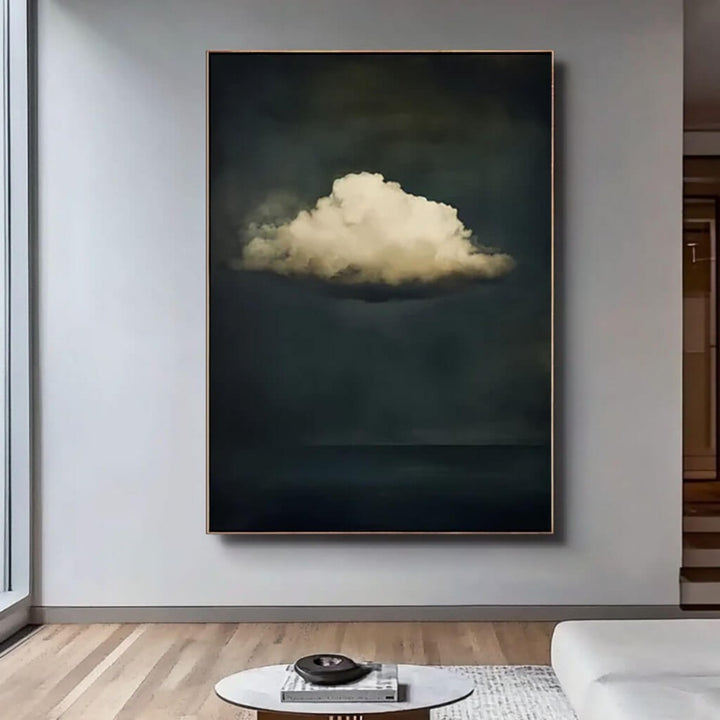Nimbus Solitaire – Textured Cloud Hand-Painted Oil Painting