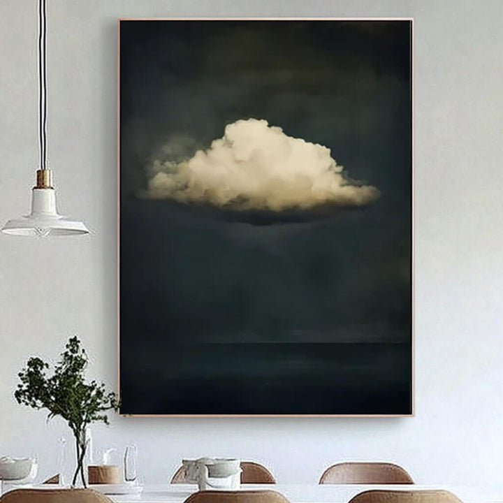 Nimbus Solitaire – Textured Cloud Hand-Painted Oil Painting