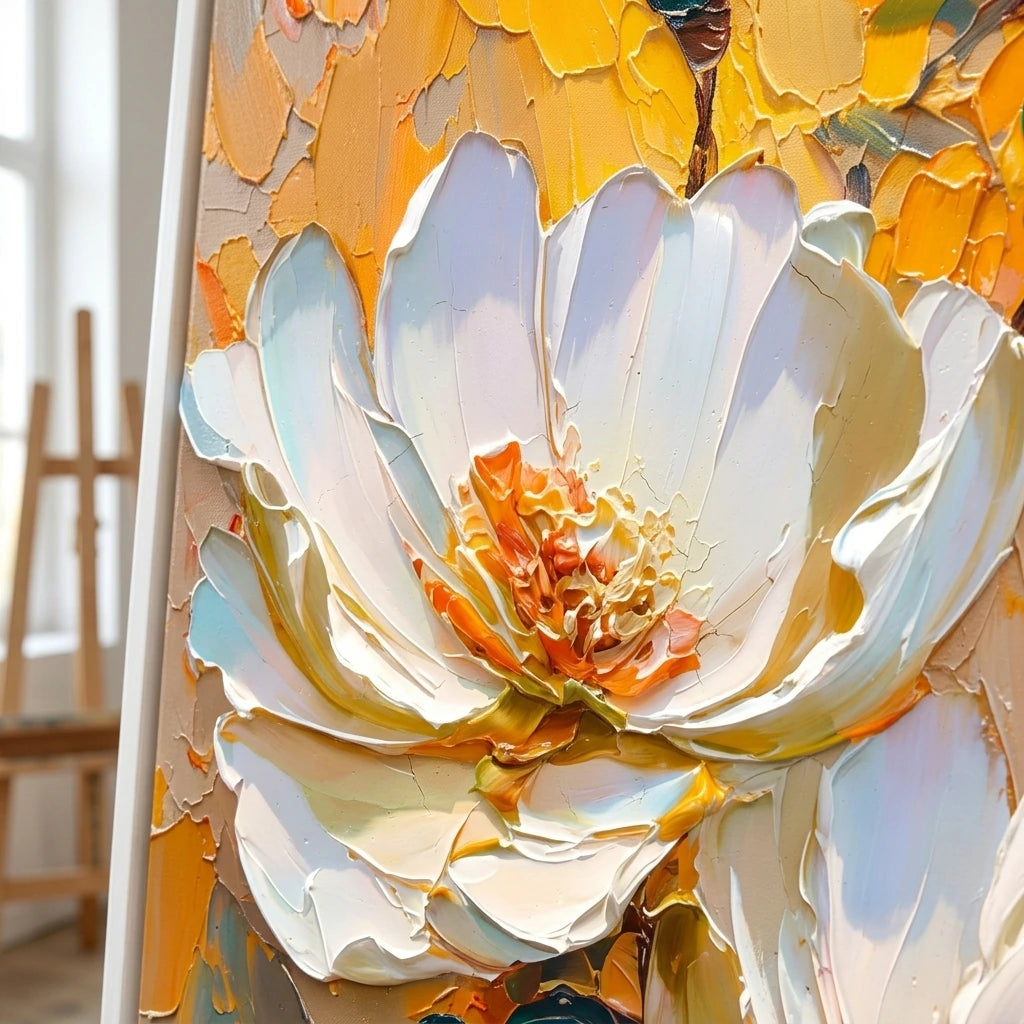 Orange Floral Wall Art AA