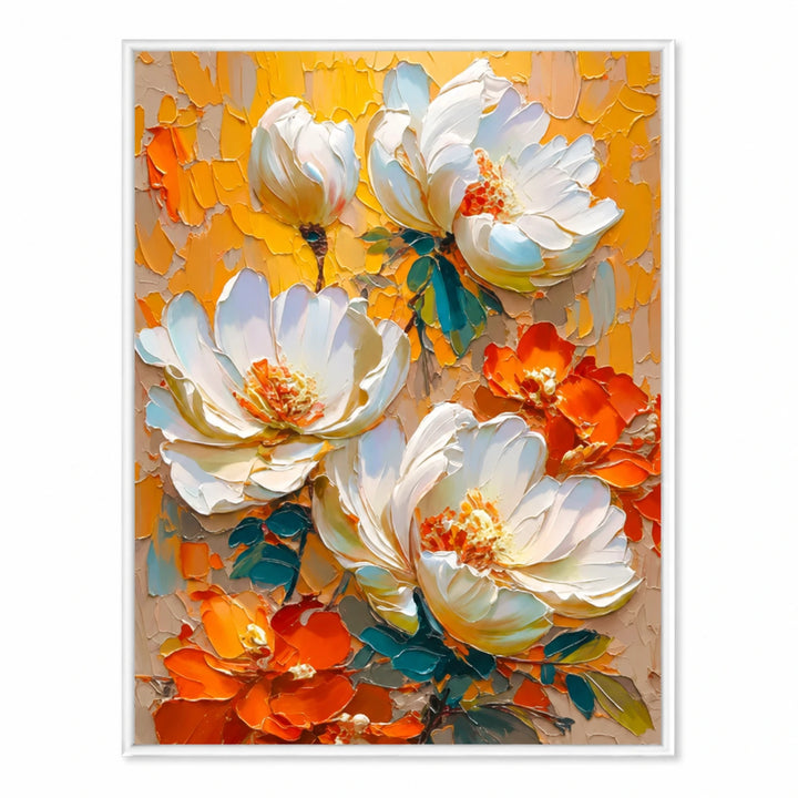 Orange Floral Wall Art AA