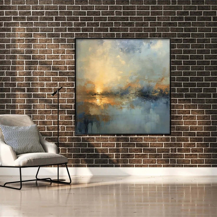 Solstice Glow – Abstract Landscape Hand-Painted Oil Painting