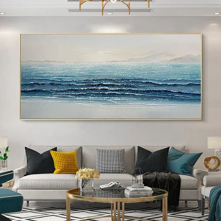 Glittering Tide – Abstract Seascape Hand-Painted Oil Painting