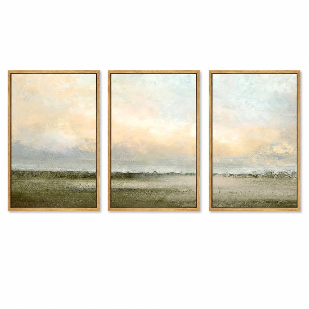 Pastel Sunset Desert Landscape Triptych – TP#1404