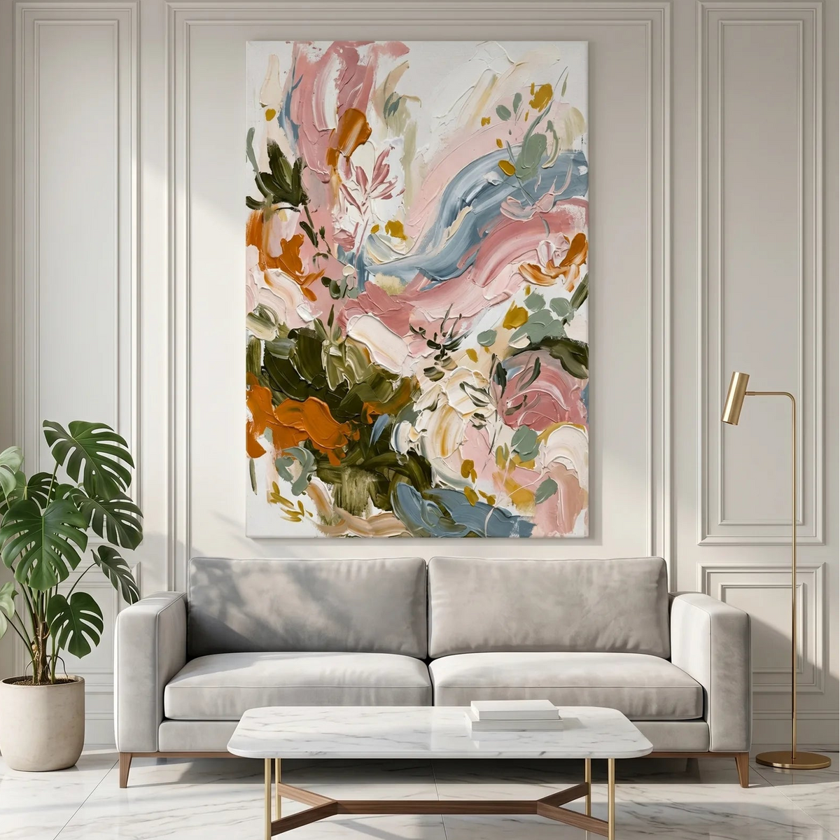 Pink Bloom Wall Art AA#3019 — Existing room preview room preview